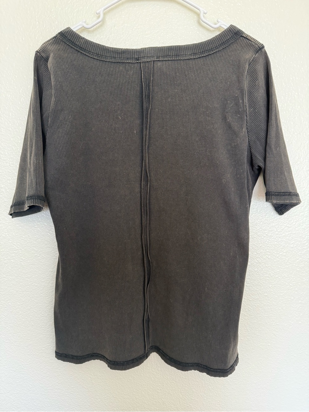 White Birch Ribbed Knit Henley Top - Picture 2 of 4